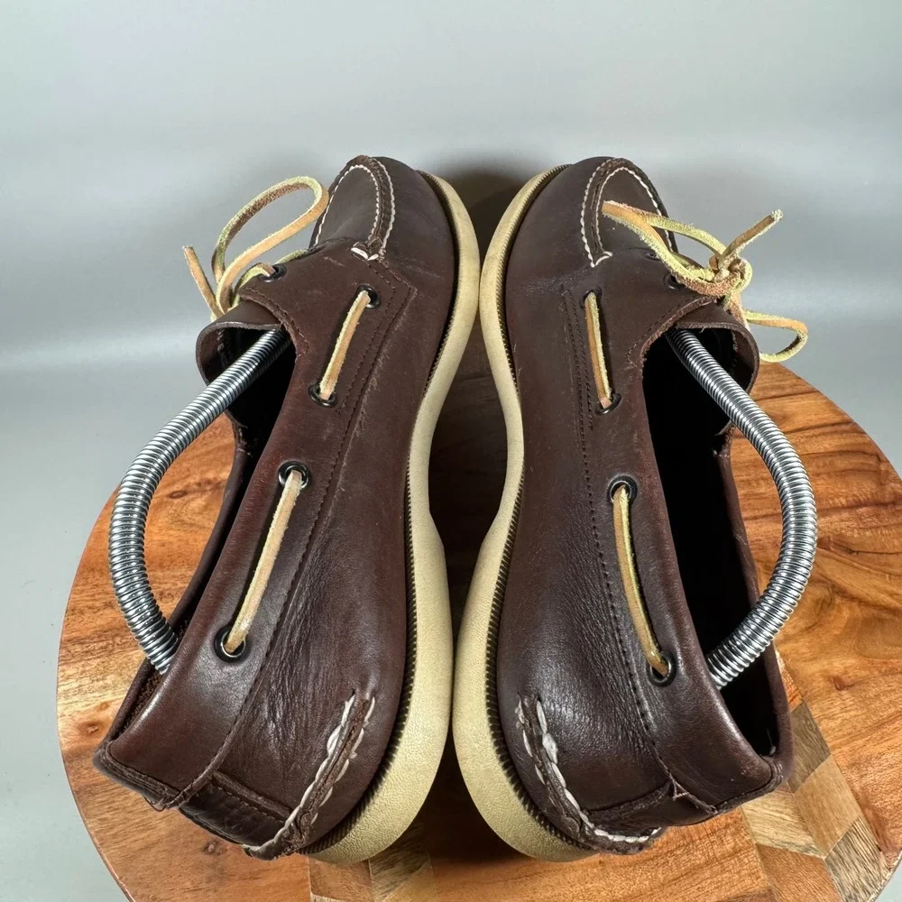 Sperry Top-Sider Mens 11W Authentic Original 2-Eye Brown Leather Boat Shoes